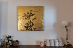 Goldbild-Wiesenkerbel-Kunst
